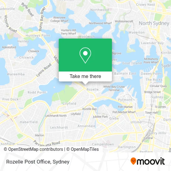 Mapa Rozelle Post Office