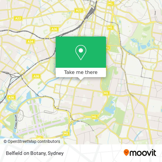 Belfield on Botany map