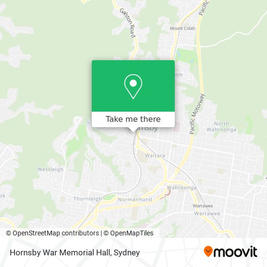 Hornsby War Memorial Hall map