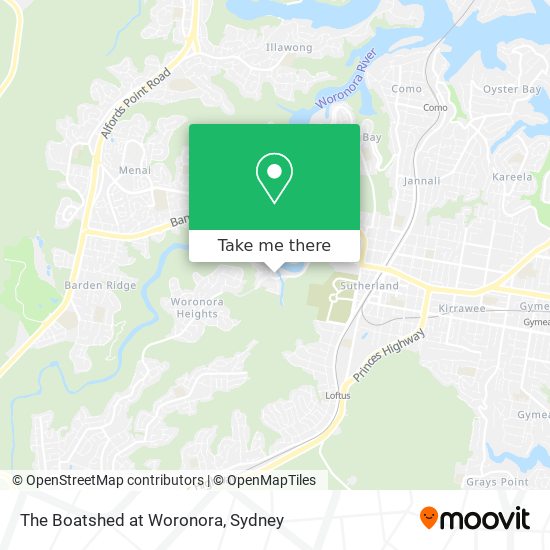 The Boatshed at Woronora map