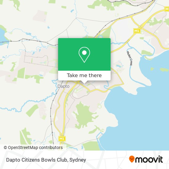 Mapa Dapto Citizens Bowls Club