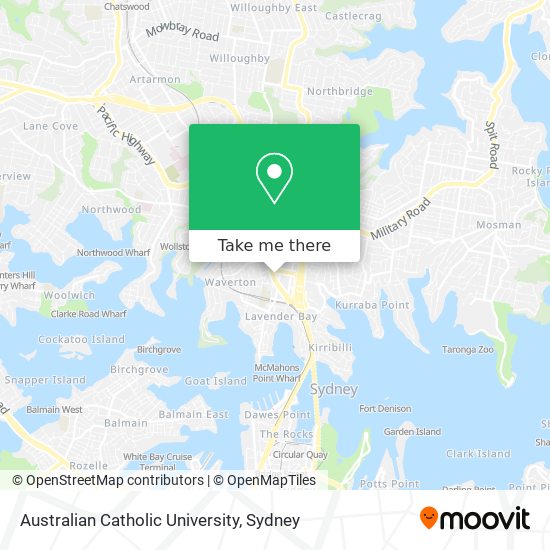 Mapa Australian Catholic University