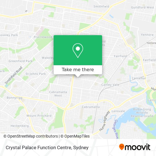 Crystal Palace Function Centre map