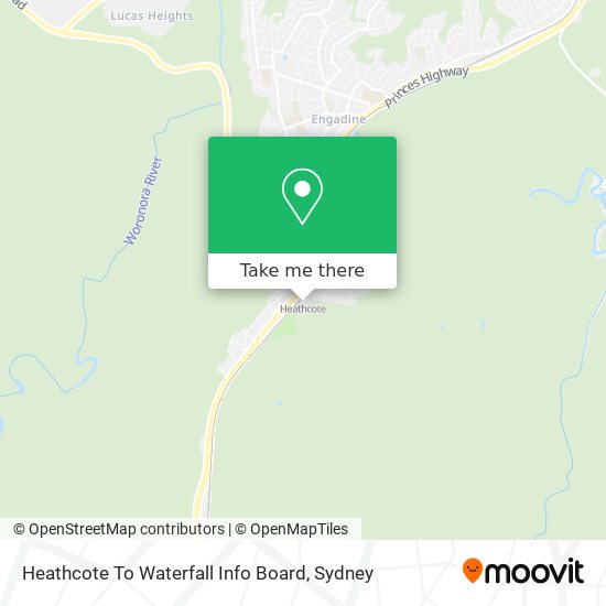 Heathcote To Waterfall Info Board map