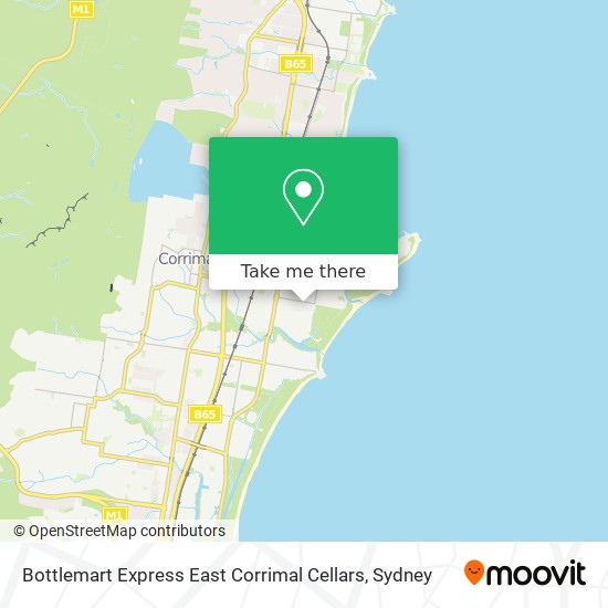 Mapa Bottlemart Express East Corrimal Cellars