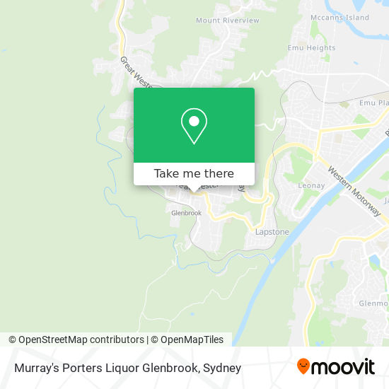 Murray's Porters Liquor Glenbrook map