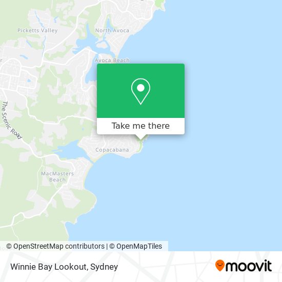 Winnie Bay Lookout map