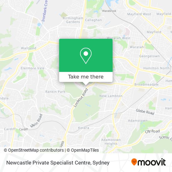 Mapa Newcastle Private Specialist Centre