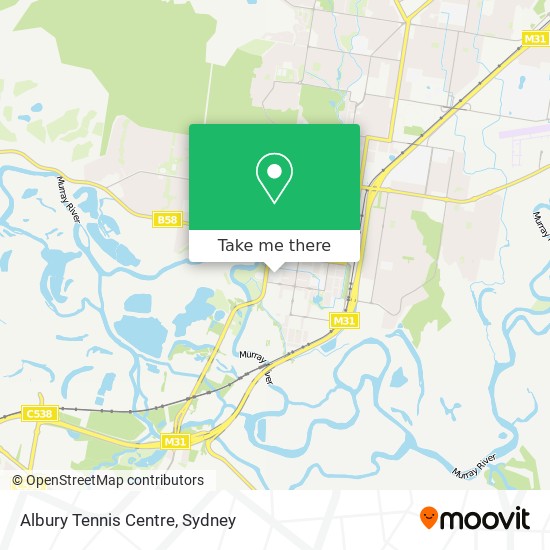 Mapa Albury Tennis Centre