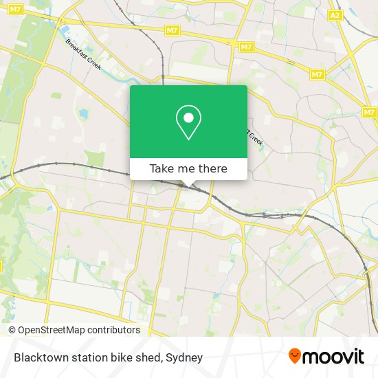 Blacktown station bike shed map