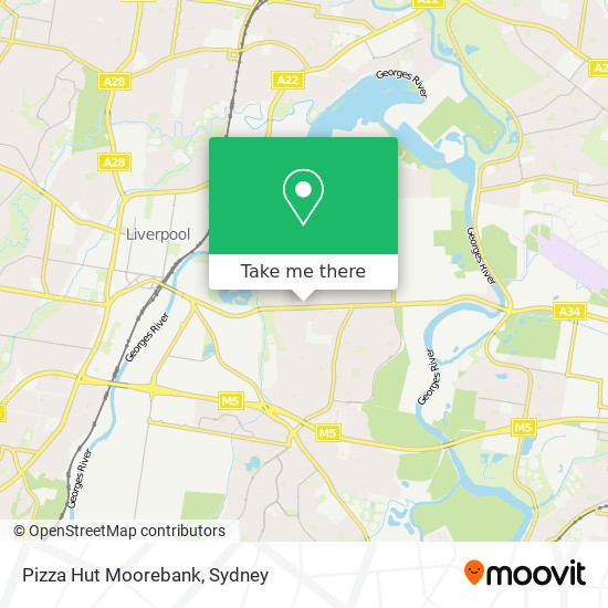 Pizza Hut Moorebank map