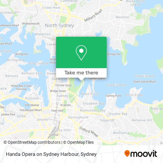 Handa Opera on Sydney Harbour map