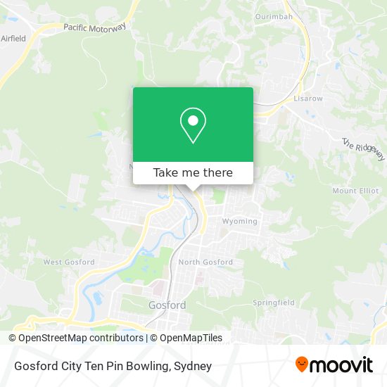 Gosford City Ten Pin Bowling map