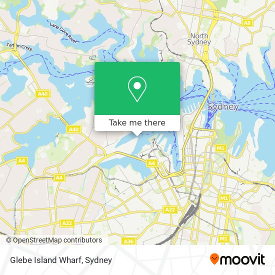 Mapa Glebe Island Wharf