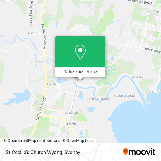 St Cecilia's Church Wyong map