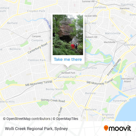 Mapa Wolli Creek Regional Park