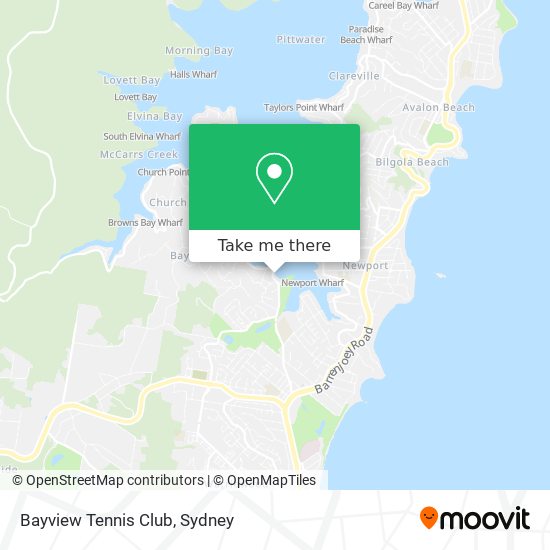 Bayview Tennis Club map