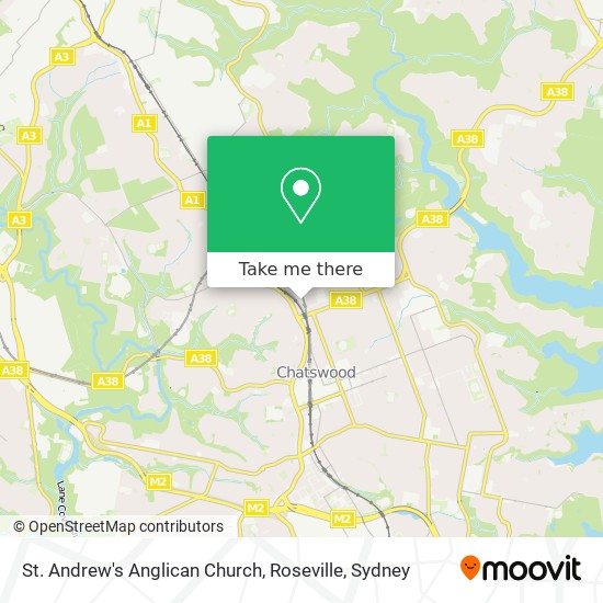 St. Andrew's Anglican Church, Roseville map