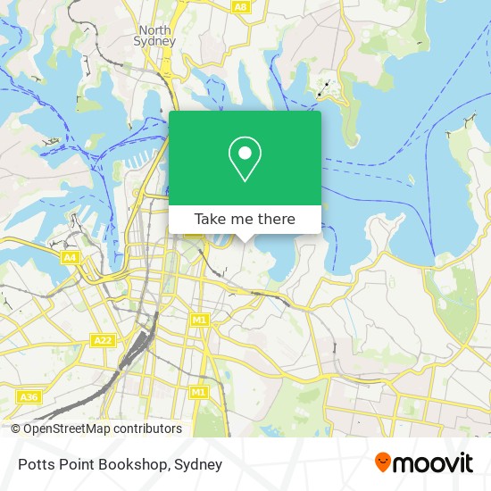 Potts Point Bookshop map