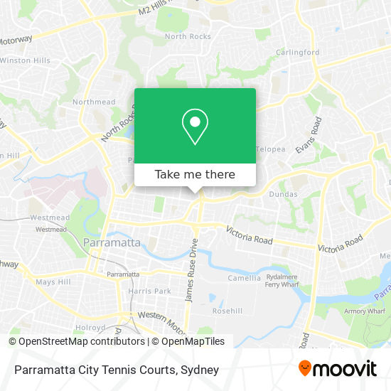 Parramatta City Tennis Courts map