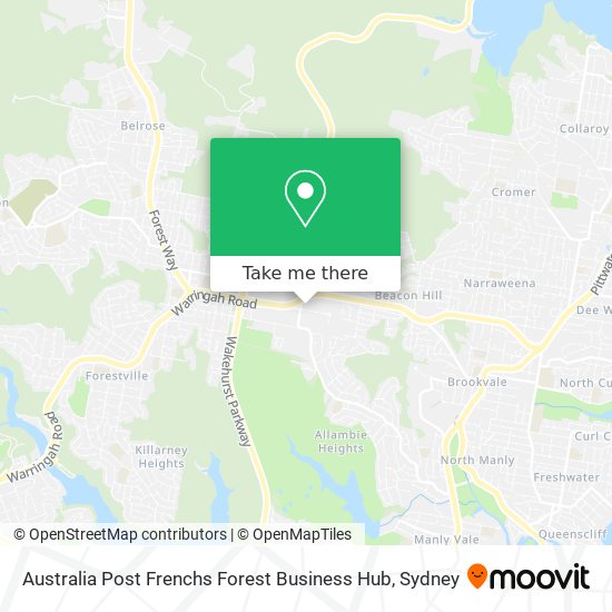 Mapa Australia Post Frenchs Forest Business Hub