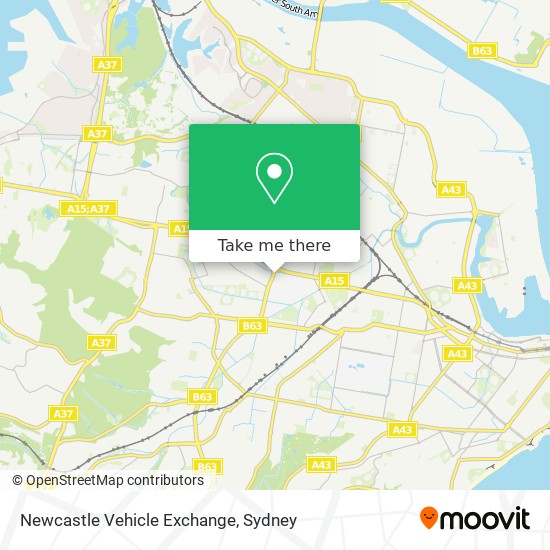Mapa Newcastle Vehicle Exchange