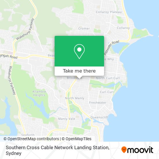 Southern Cross Cable Network Landing Station map