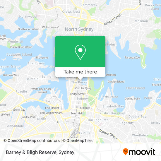 Barney & Bligh Reserve map