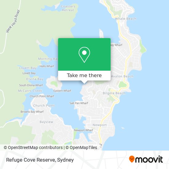 Mapa Refuge Cove Reserve