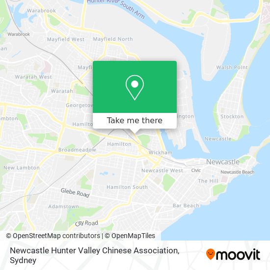 Newcastle Hunter Valley Chinese Association map