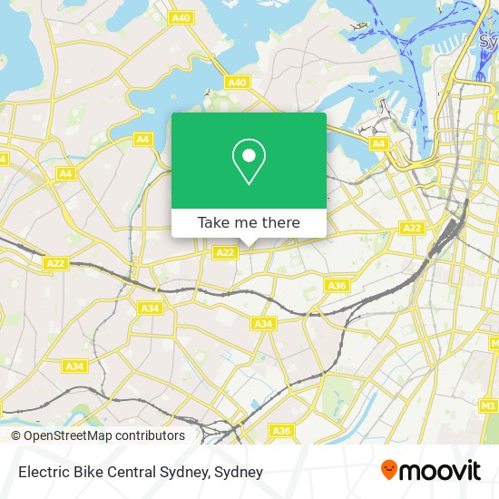 Electric Bike Central Sydney map