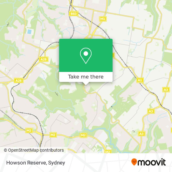 Howson Reserve map