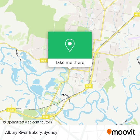 Albury River Bakery map