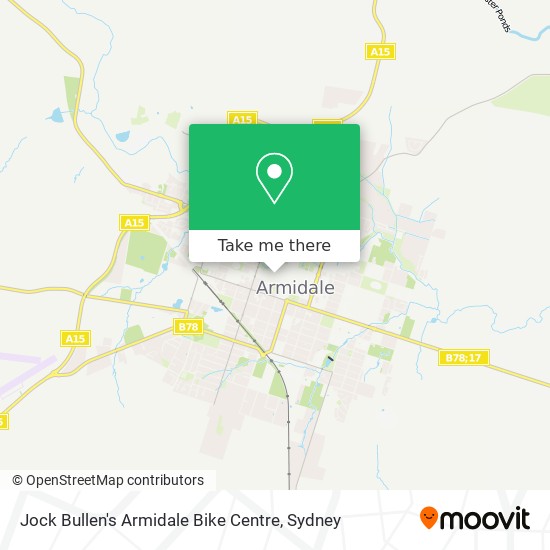 Jock Bullen's Armidale Bike Centre map