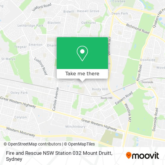 Mapa Fire and Rescue NSW Station 032 Mount Druitt