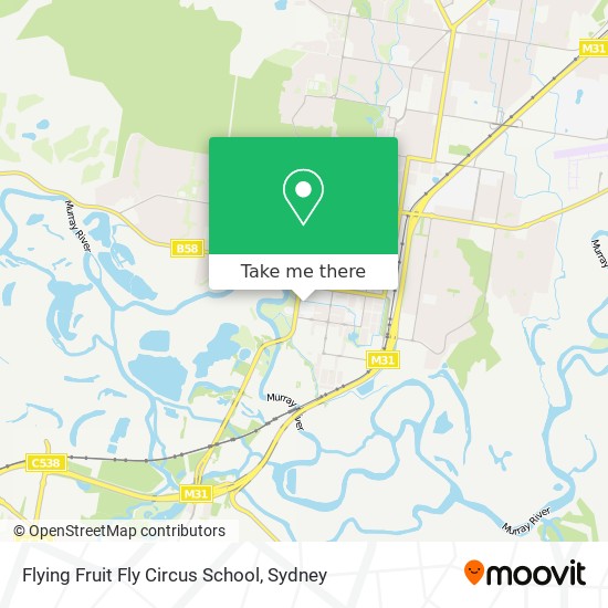 Mapa Flying Fruit Fly Circus School