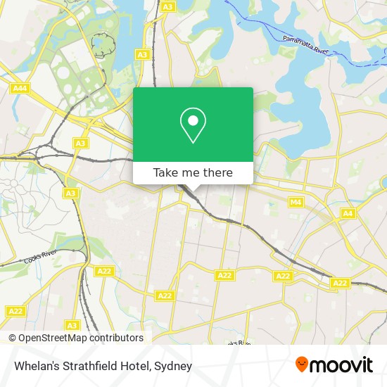 Mapa Whelan's Strathfield Hotel