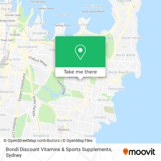 Mapa Bondi Discount Vitamins & Sports Supplements