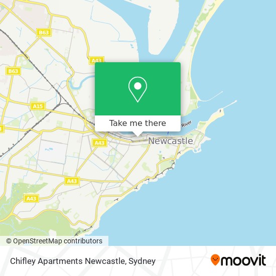 Chifley Apartments Newcastle map