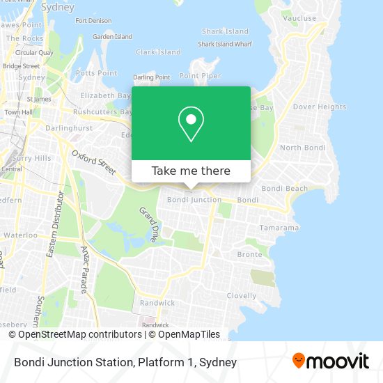 Bondi Junction Station, Platform 1 map