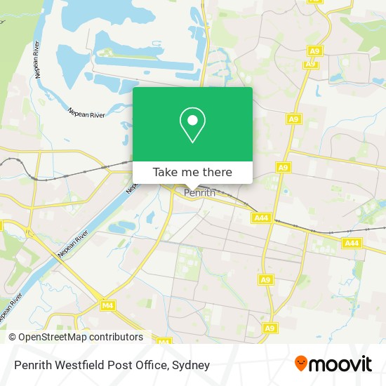 Penrith Westfield Post Office map