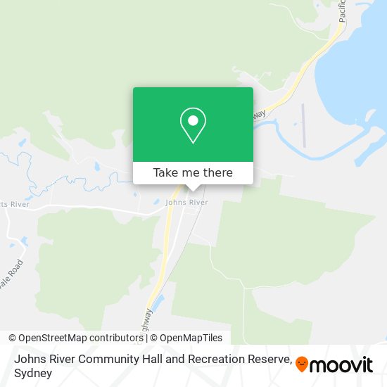 Johns River Community Hall and Recreation Reserve map