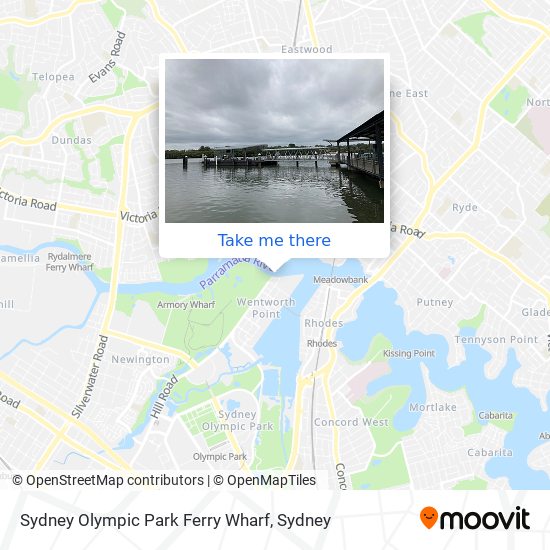Mapa Sydney Olympic Park Ferry Wharf