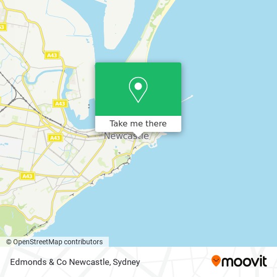 Mapa Edmonds & Co Newcastle