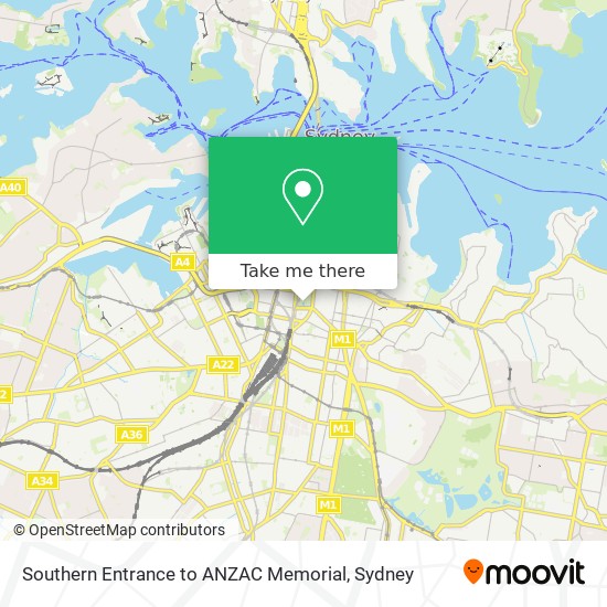 Southern Entrance to ANZAC Memorial map