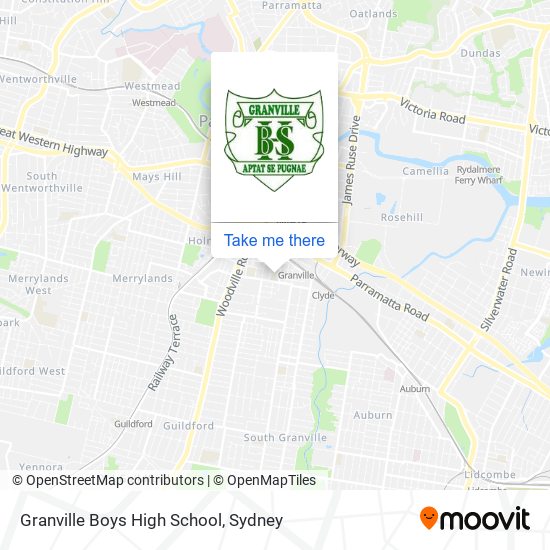 Mapa Granville Boys High School