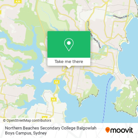 Mapa Northern Beaches Secondary College Balgowlah Boys Campus