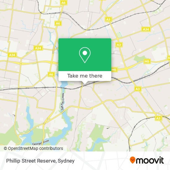 Mapa Phillip Street Reserve
