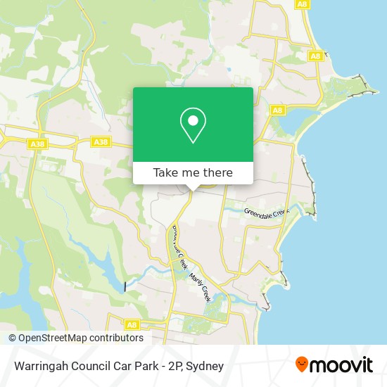 Mapa Warringah Council Car Park - 2P