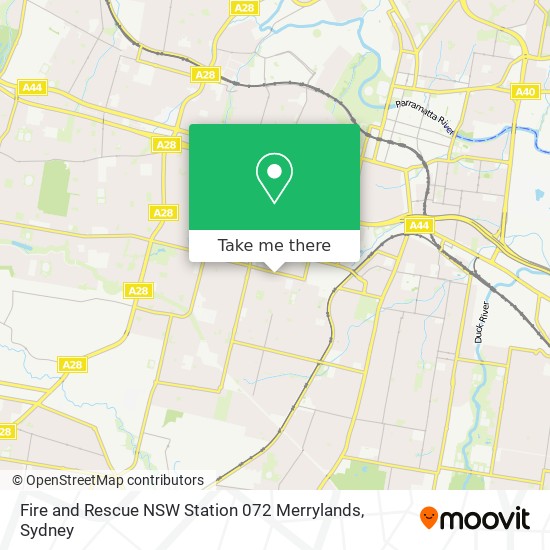 Fire and Rescue NSW Station 072 Merrylands map